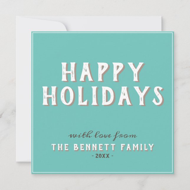 Tarjeta Tipografía Blanca Simple Moderna Felices Fiestas (Anverso)