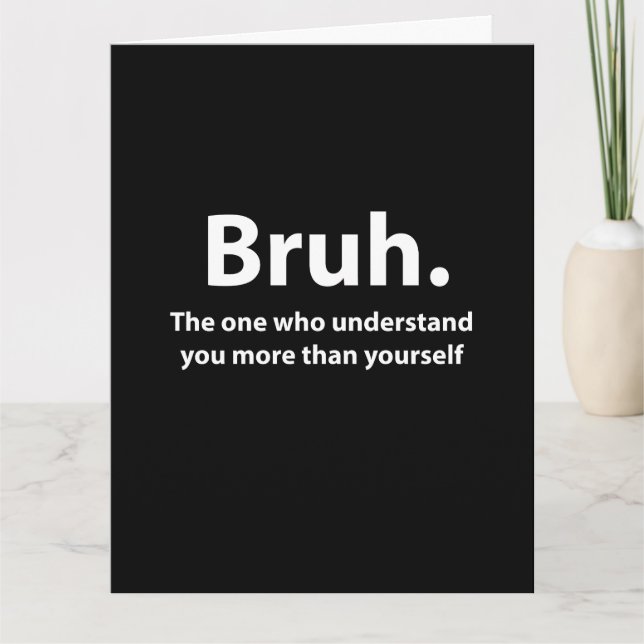 Tarjeta Tipografía Bruh Saludo Bruh (Anverso)