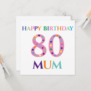 Tarjeta Tipografía colorida Feliz cumpleaños Mamá
