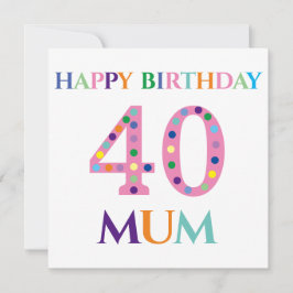 Tarjeta Tipografía colorida Feliz cumpleaños Mamá