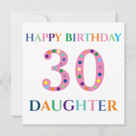 Tarjeta Tipografía colorida Hija de cumpleaños feliz