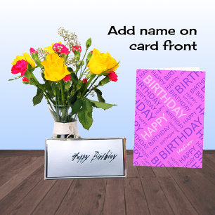 Tarjeta Tipografía conocida personalizada del rosa del