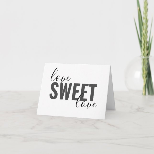 Tarjeta Tipografía de AMOR DULCE DE bonito | (Anverso)