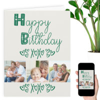 Tipografía de caracol verde 3 foto cumpleaños