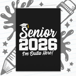 Tarjeta Tipografía de cita divertida de graduación Senior