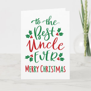 Tarjeta Tipografía de Feliz Navidad para el Mejor Tío del