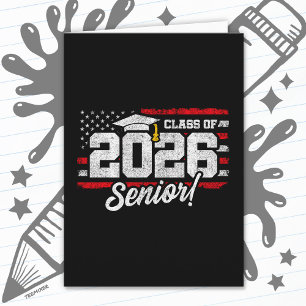 Tarjeta Tipografía de graduación de la clase de 2026 vinta