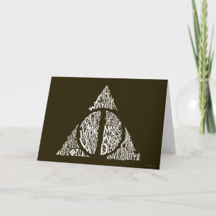 Tarjeta Tipografía de Harry Potter HECHIZO   LAS RELIQUIAS