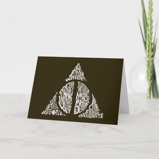Tarjeta Tipografía de Harry Potter HECHIZO | LAS RELIQUIAS (Anverso)