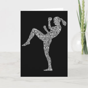 Tarjeta Tipografía de Kickboxer - Kickboxing Artes Marcial