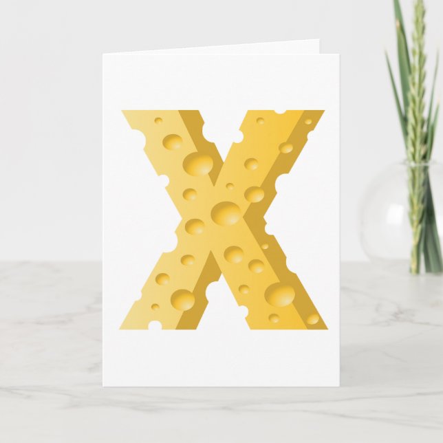 Tarjeta Tipografía de la letra X de queso (Anverso)