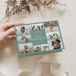 Tarjeta Tipografía de mamá multifotografía verde sabio mod