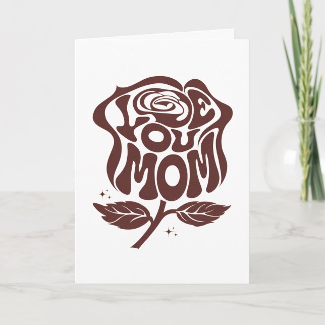 Tarjeta Tipografía de Rosa Ama a Mamá (Anverso)