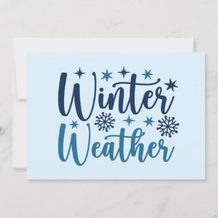 Tarjeta Tipografía de vacaciones nevadas - Clima invernal