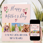 Tarjeta Tipografía del Día de la Madre 3 foto caprichosa d<br><div class="desc">Crea tu propia tarjeta del Día de la Madre con 3 de tus fotos favoritas. El diseño tiene una tipografía con letras a mano decorada con garabatos del corazón de amor. La plantilla de fotos mostrará sus imágenes en formato cuadrado/instagram en un sencillo collage de fotos. Los colores y saludos,...</div>