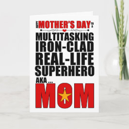 Tarjeta Tipografía del Día de la Madre de Superheroína