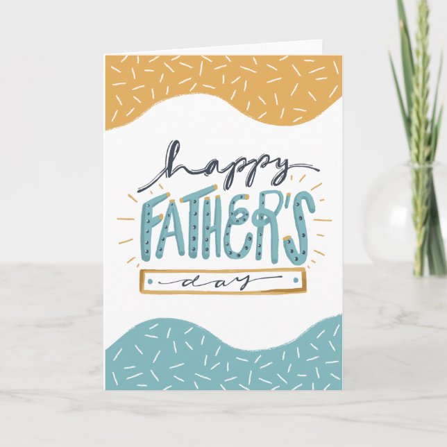 Tarjeta Tipografía del doodle de Cute Happy Father's Day (Anverso)
