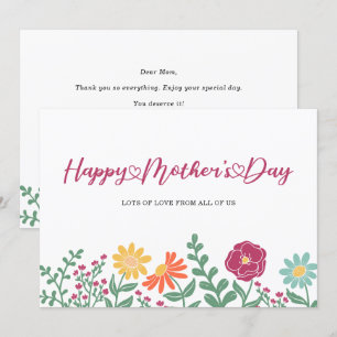 Tarjeta Tipografía Día de la Madre Floral
