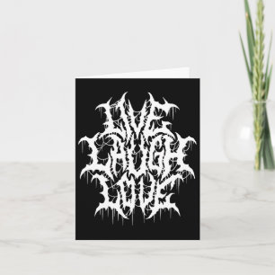 Tarjeta Tipografía Divertida Parodia de Black Metal Vive R