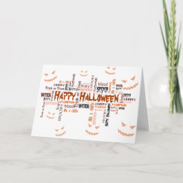 Tarjeta Tipografía feliz de Halloween