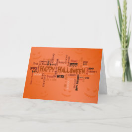 Tarjeta Tipografía feliz de Halloween