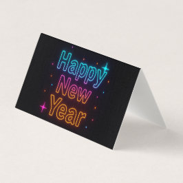 Tarjeta Tipografía Gradiente de Brillo Neon Fiestas Vibrac