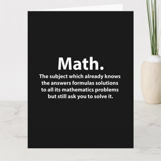 Tarjeta Tipografía matemática Graciosa Saludo matemático (Anverso)