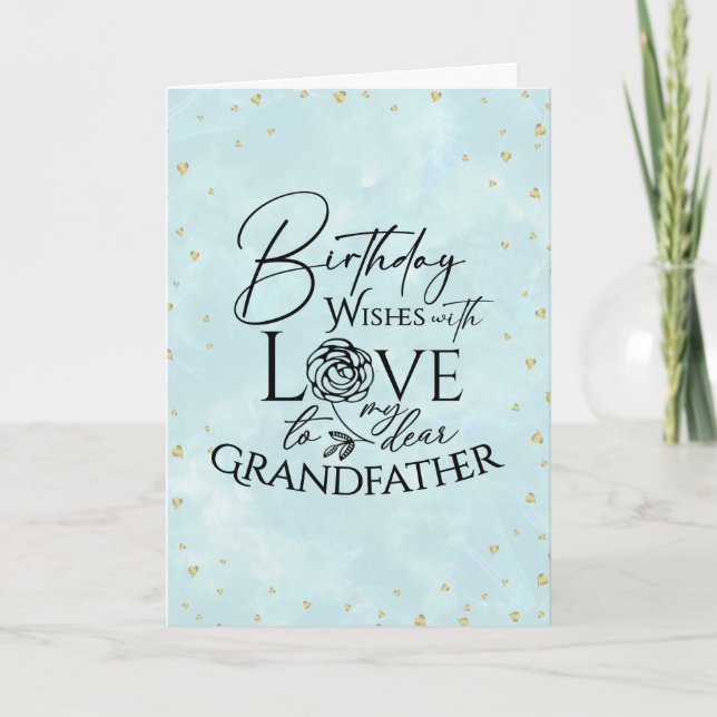 Tarjeta Tipografía Mínima de Feliz Cumpleaños para Abuelo (Anverso)