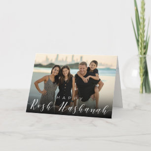 Tarjeta Tipografía moderna de foto Rosh Hashaná Año Nuevo