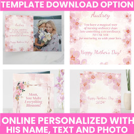 Tarjeta Tipografía Moderna Floral Elegante