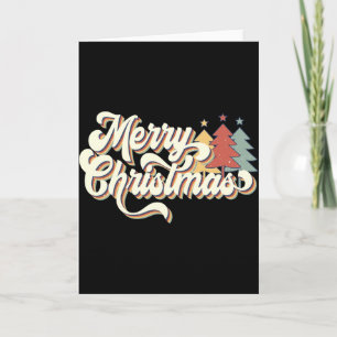 Tarjeta Tipografía Navideña Merry Christmas Vintage Retro