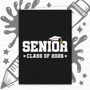 Tarjeta Tipografía Negrita de Graduación de la Clase Super