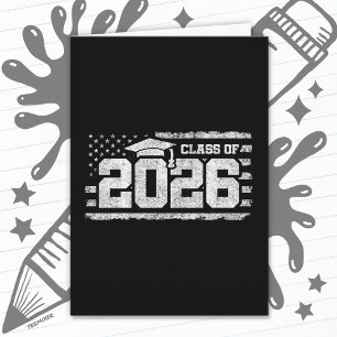 Tarjeta Tipografía patriótica de graduación de la promoció