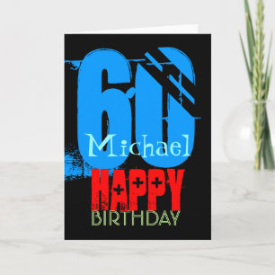 Tarjeta Tipografía Personalizada 60 cumpleaños Saludo C