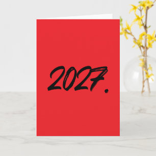 Tarjeta Tipografía Pincel Tinta Pintura Año 2027