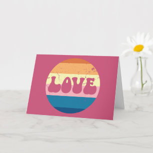 Tarjeta Tipografía Retro Love sobre Rayas Vintage de Atard