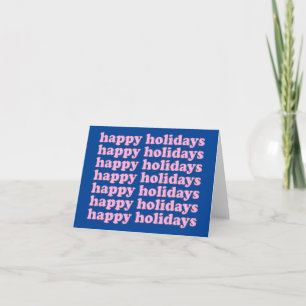 Tarjeta Tipografía Retro Rosa y Azul para Fiestas