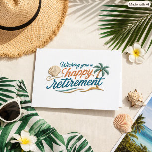 Tarjeta Tipografía Tropical Moderna de Jubilación