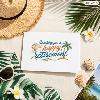 Tarjeta Tipografía Tropical Moderna de Jubilación