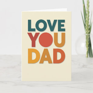 Tarjeta tipográfica Teal Love You Papá
