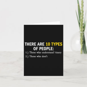 Tarjeta Tipos binarios de personas programadores nerds chi
