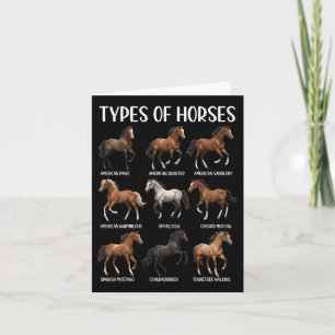 Tarjeta Tipos de Caballo Shirt Gracioso Raza de Caballo