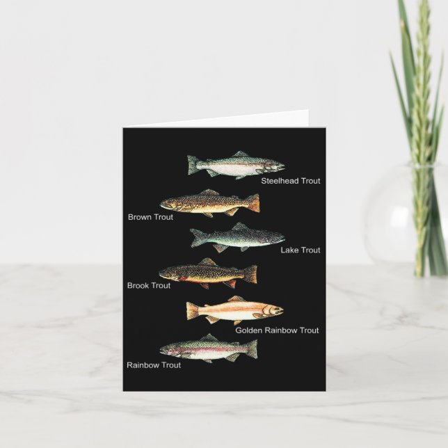 Tarjeta Tipos De Pesca De Especies De Trucha (Anverso)