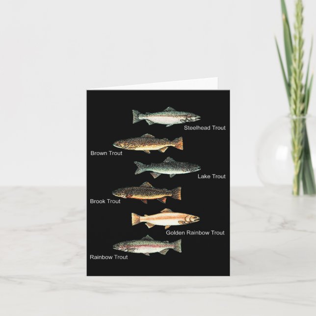Tarjeta Tipos De Pesca De Especies De Trucha (Anverso)