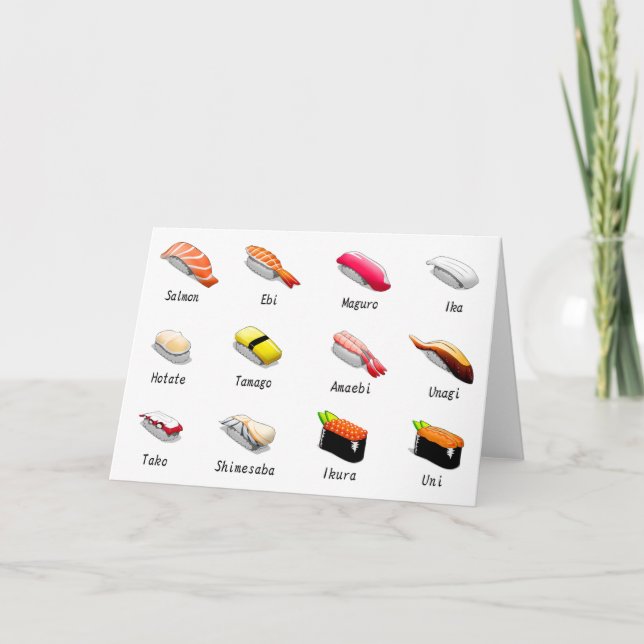 Tarjeta Tipos De Sushi (Anverso)