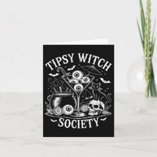 Tarjeta Tipsy Witch Society, Funny Halloween Tail, Beber H