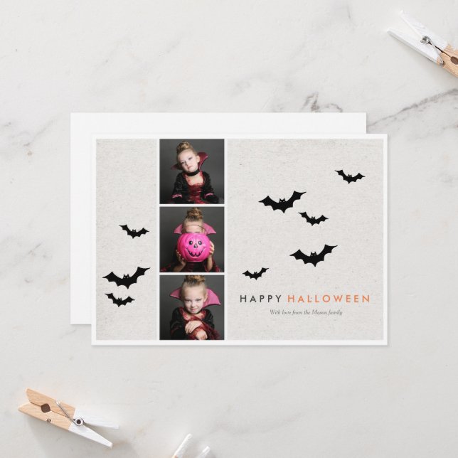 Tarjeta Tira fotográfica de Halloween - Luz (Anverso/Reverso In Situ)