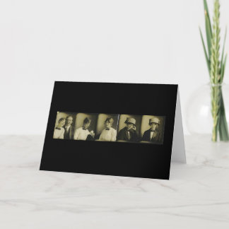 Tarjeta tira fotográfica de una dama romántica en una tarj
