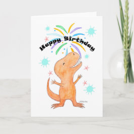 Tarjeta Tirannosauro de dinosaurio T-rex lindo cumpleaños