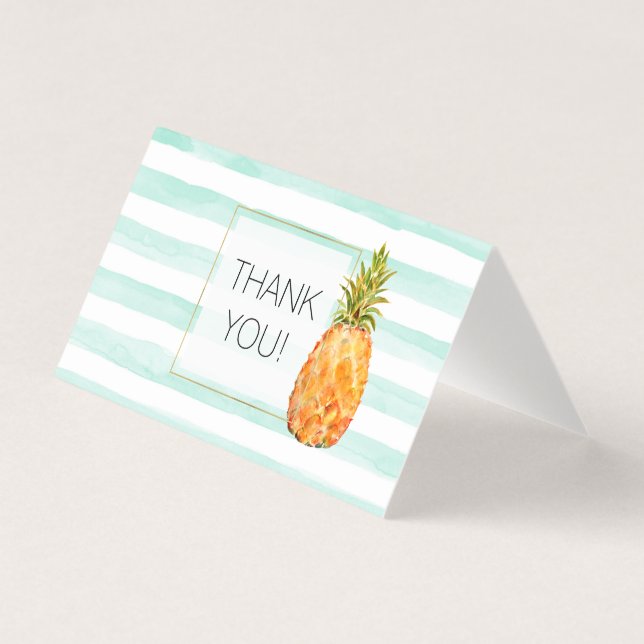 Tarjeta Tiras de pintura tropical de piña (Anverso)